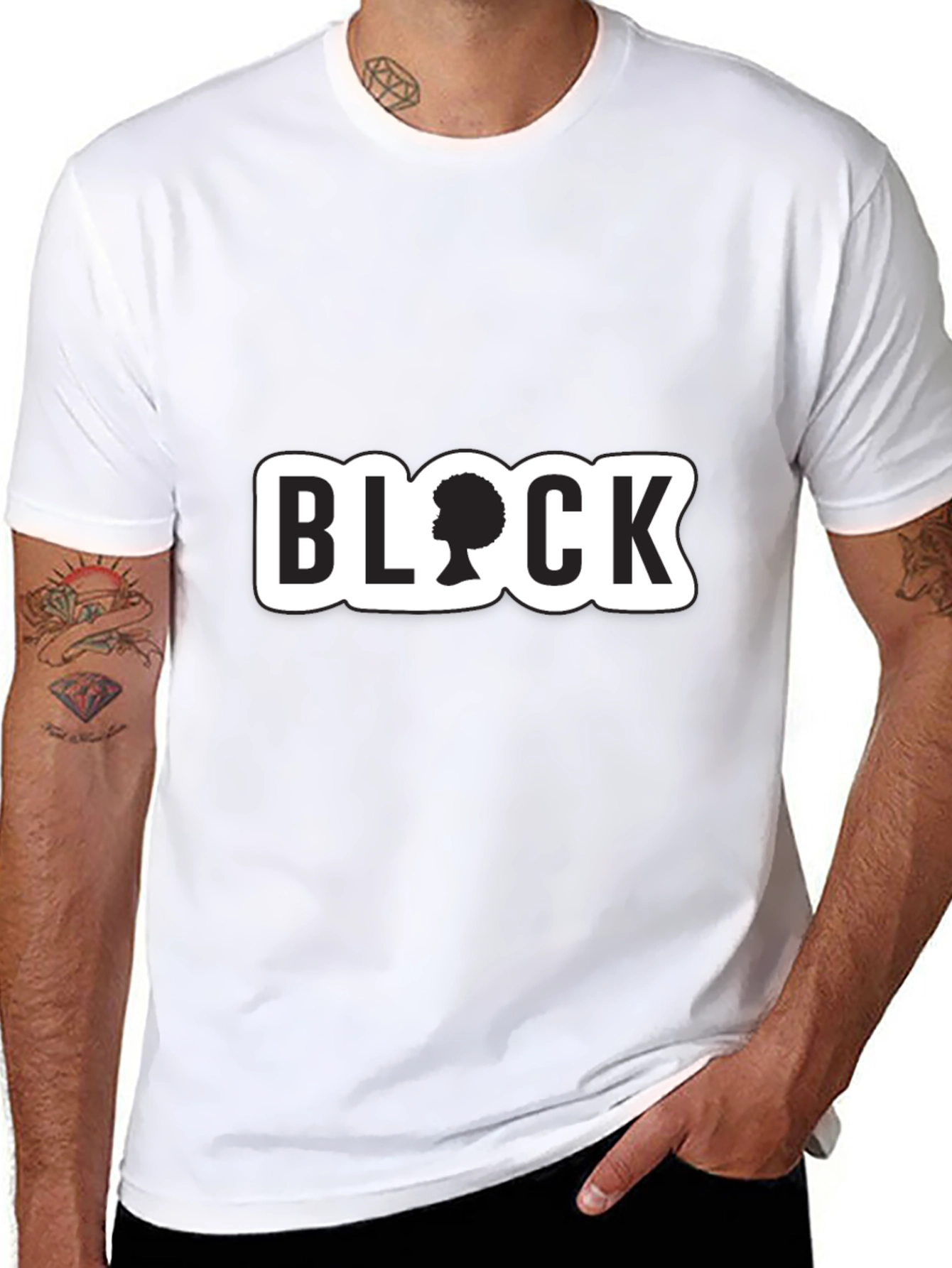 Stylish Black T-Shirt with BLOCK Graphic