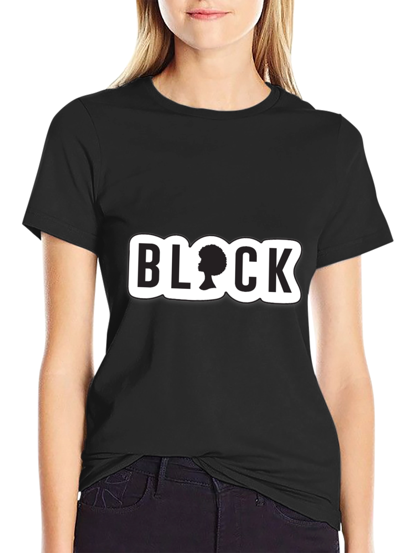 Stylish Black T-Shirt with BLOCK Graphic