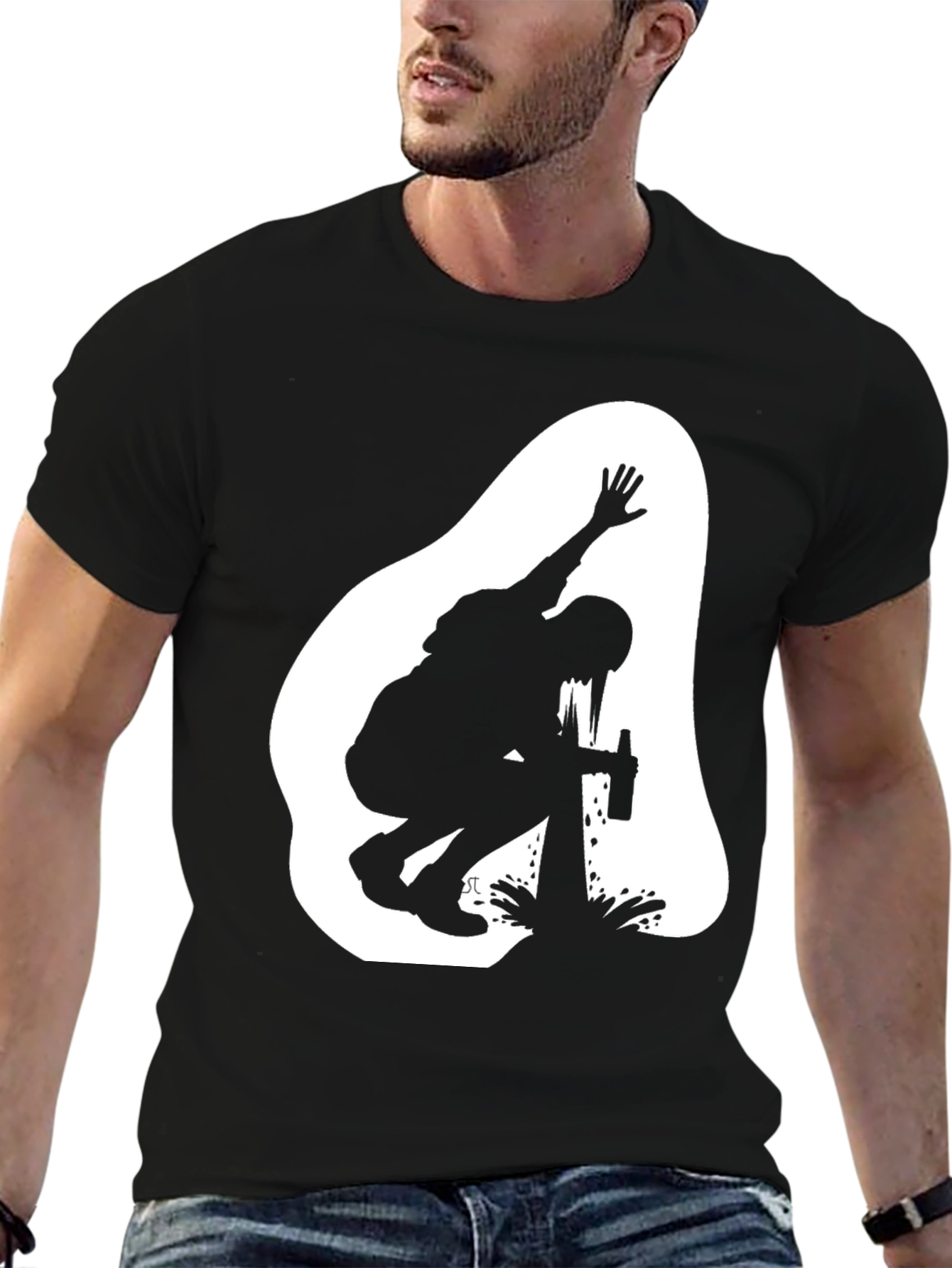 Silhouette Graphic T-Shirt - Black