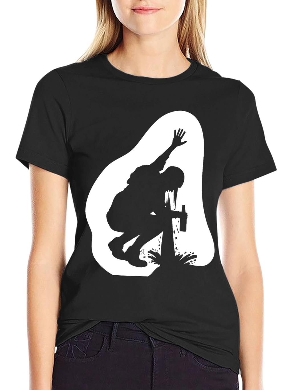 Silhouette Graphic T-Shirt - Black