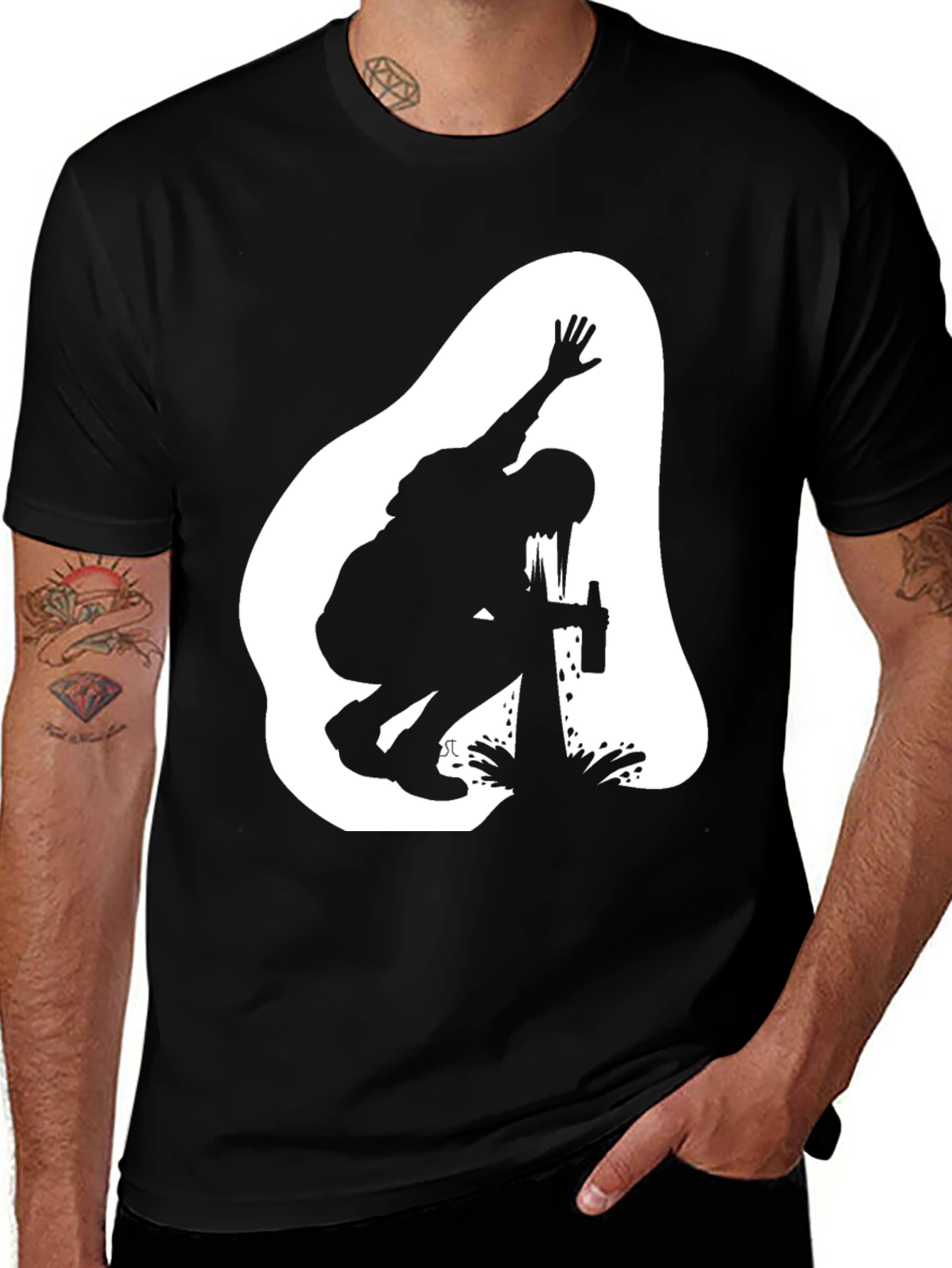Silhouette Graphic T-Shirt - Black