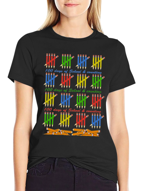 100 Days of School T-Shirt - Counting Pencils Design