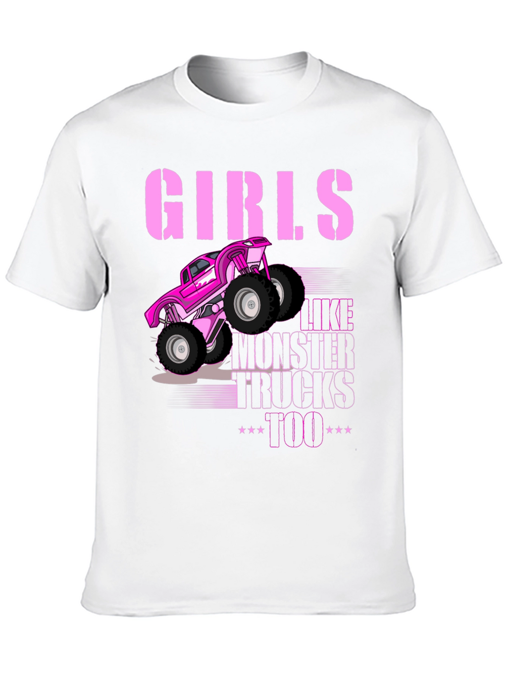 Girls Like Monster Trucks Too - Black Graphic Tee