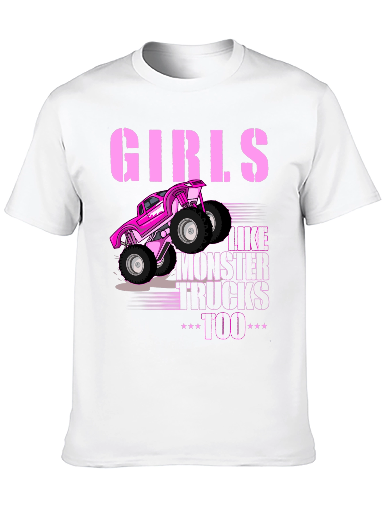 Girls Like Monster Trucks Too - Black Graphic Tee