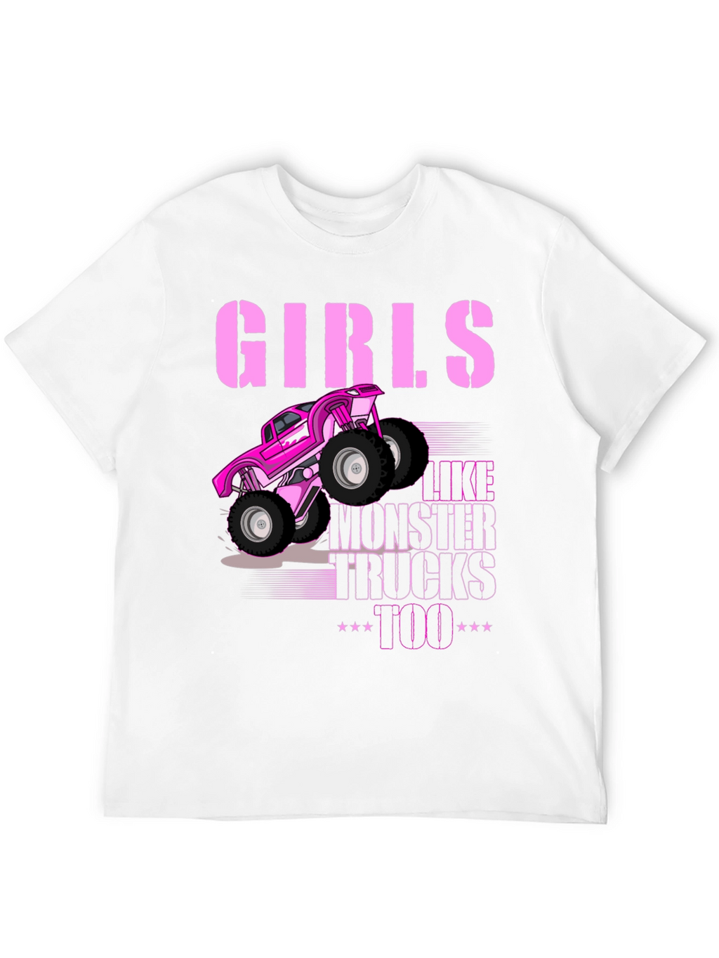 Girls Like Monster Trucks Too - Black Graphic Tee