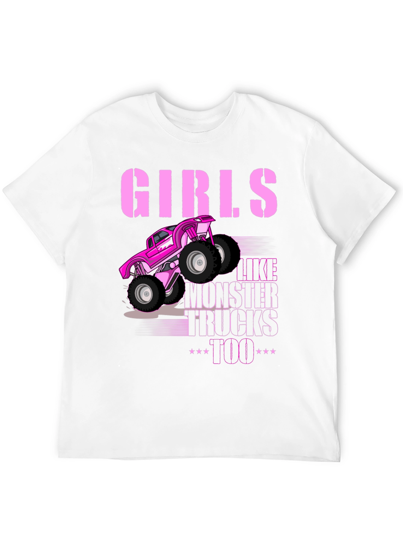 Girls Like Monster Trucks Too - Black Graphic Tee