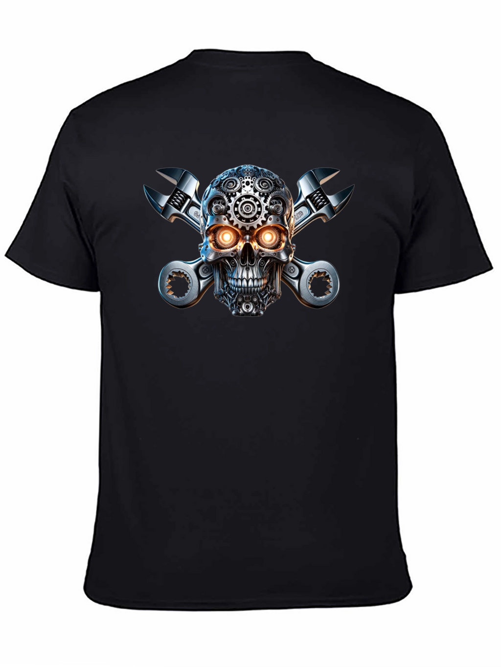 Steampunk Skull & Wrenches Graphic T-Shirt