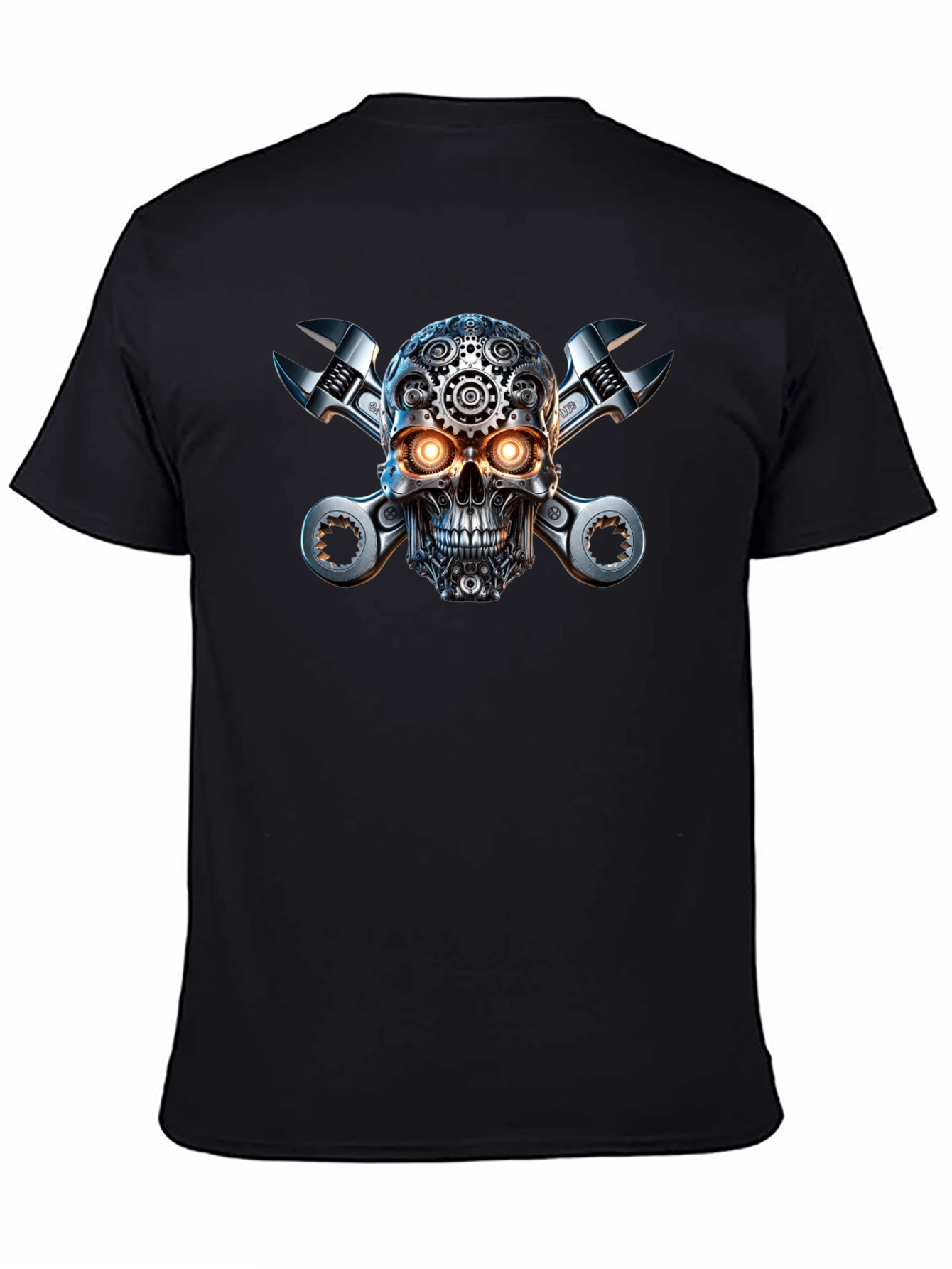Steampunk Skull & Wrenches Graphic T-Shirt