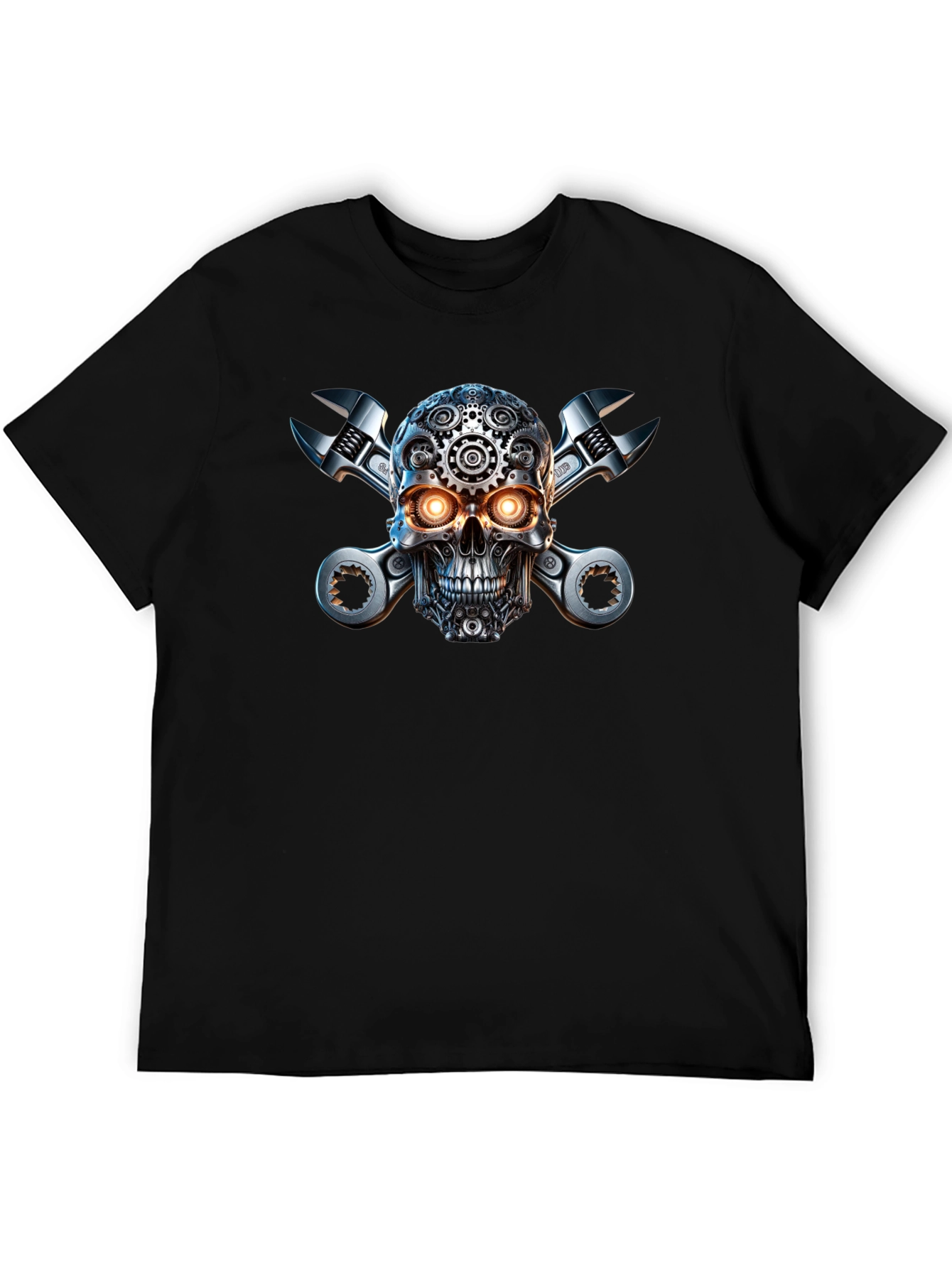 Steampunk Skull & Wrenches Graphic T-Shirt