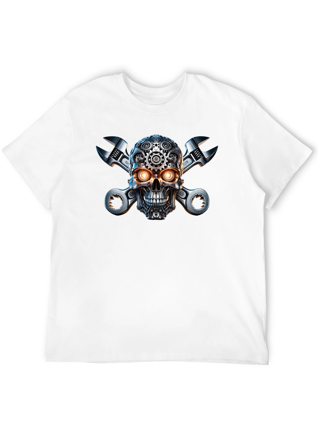 Steampunk Skull & Wrenches Graphic T-Shirt