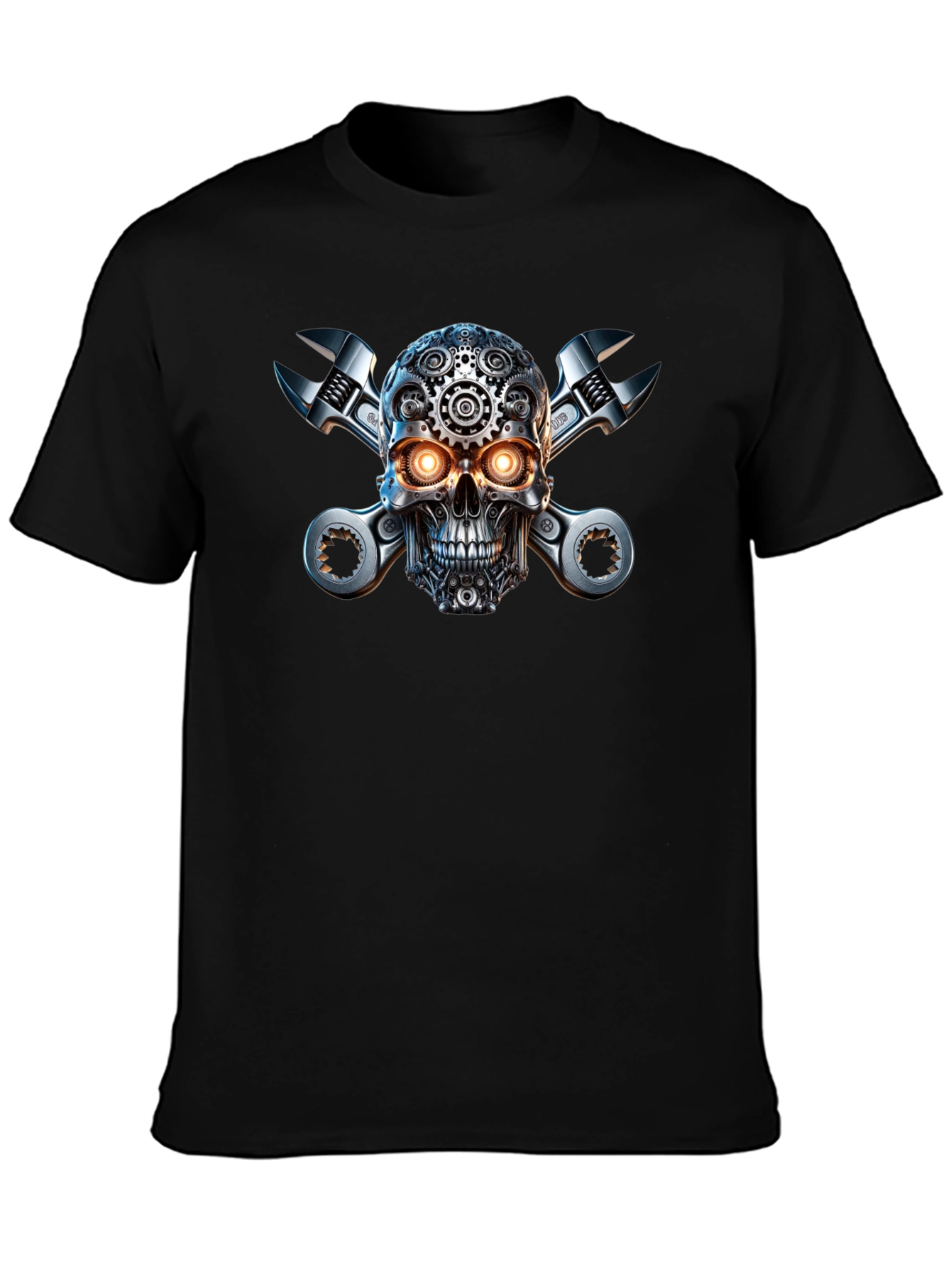 Steampunk Skull & Wrenches Graphic T-Shirt