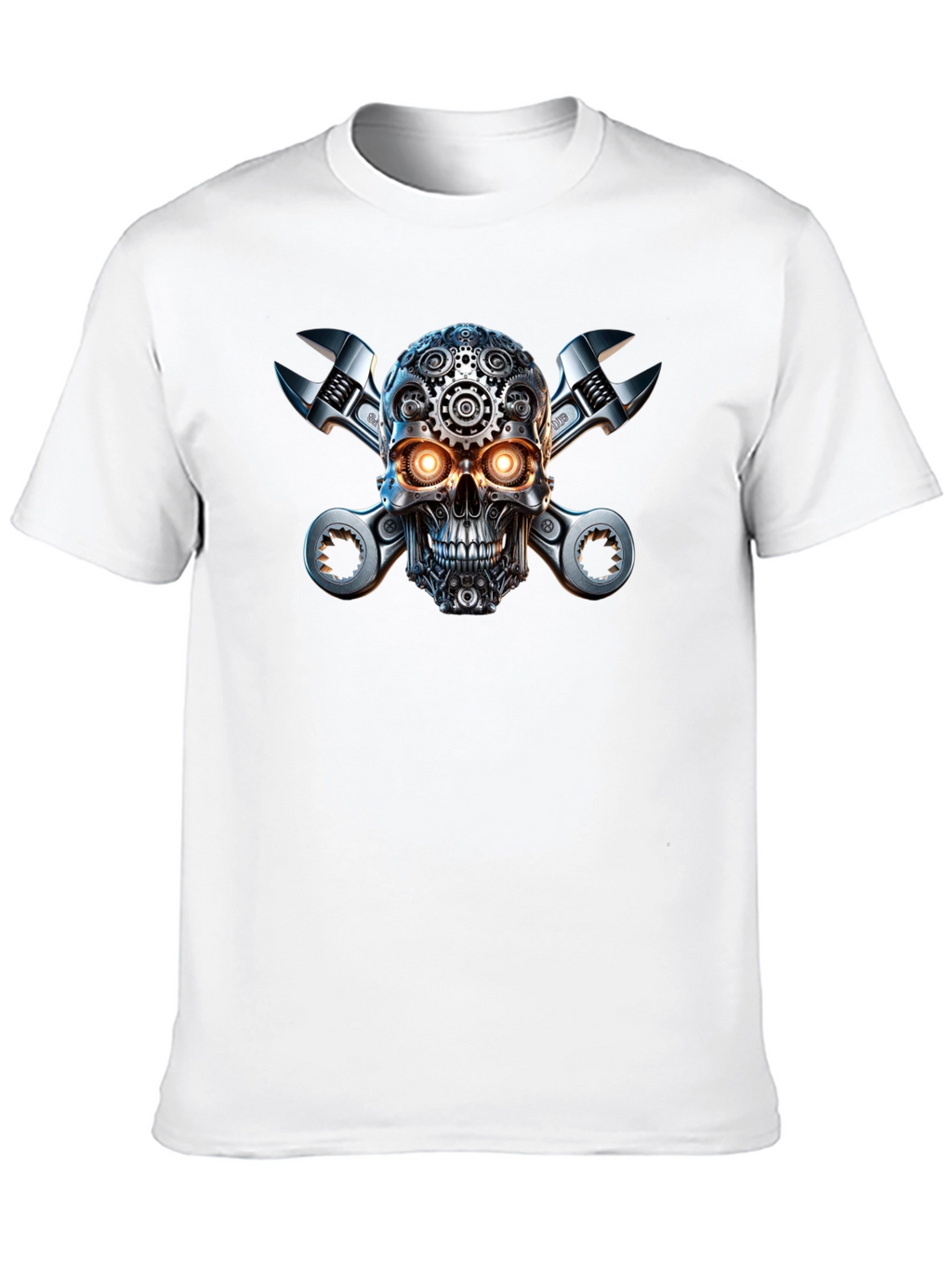 Steampunk Skull & Wrenches Graphic T-Shirt