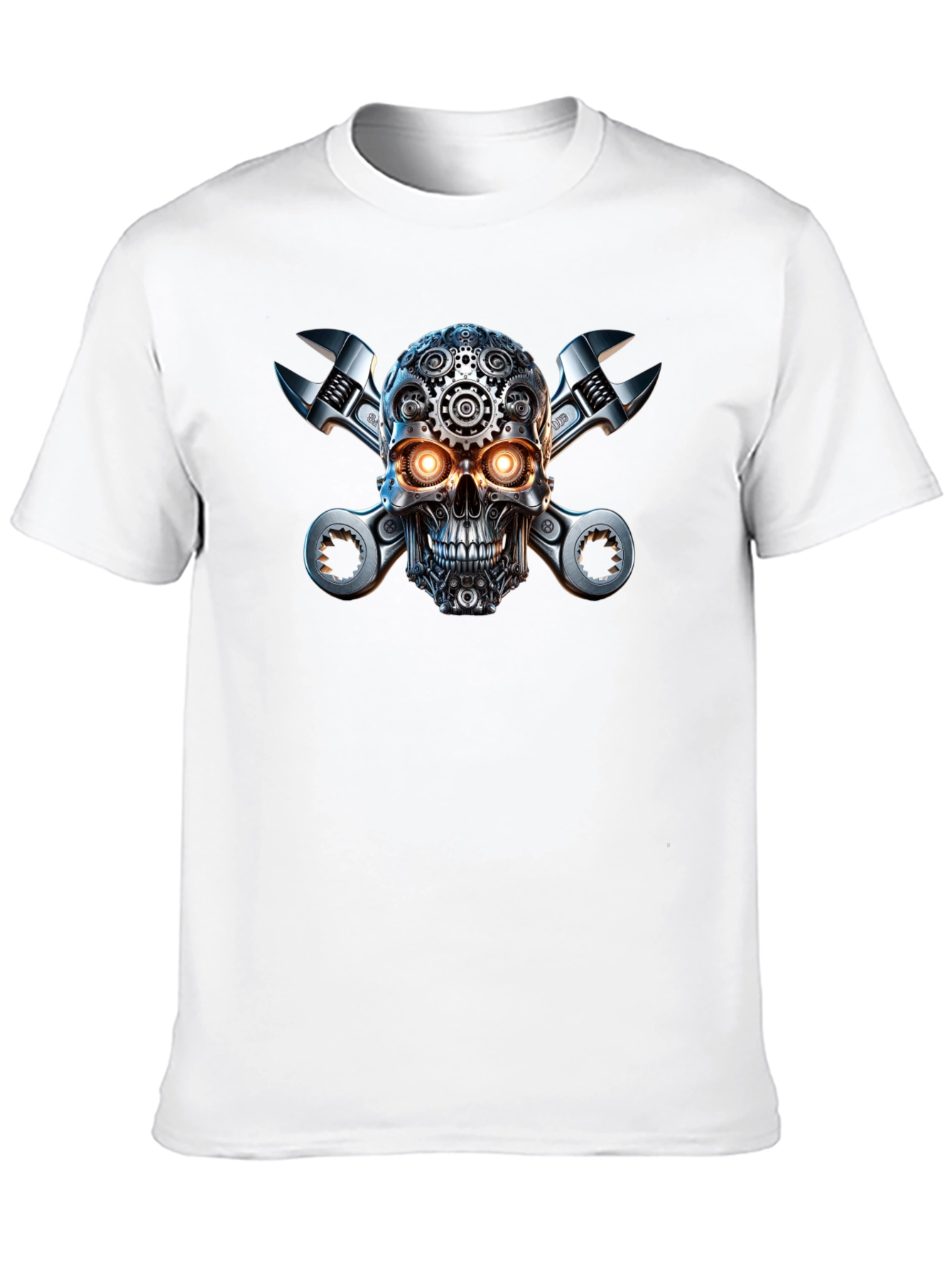 Steampunk Skull & Wrenches Graphic T-Shirt