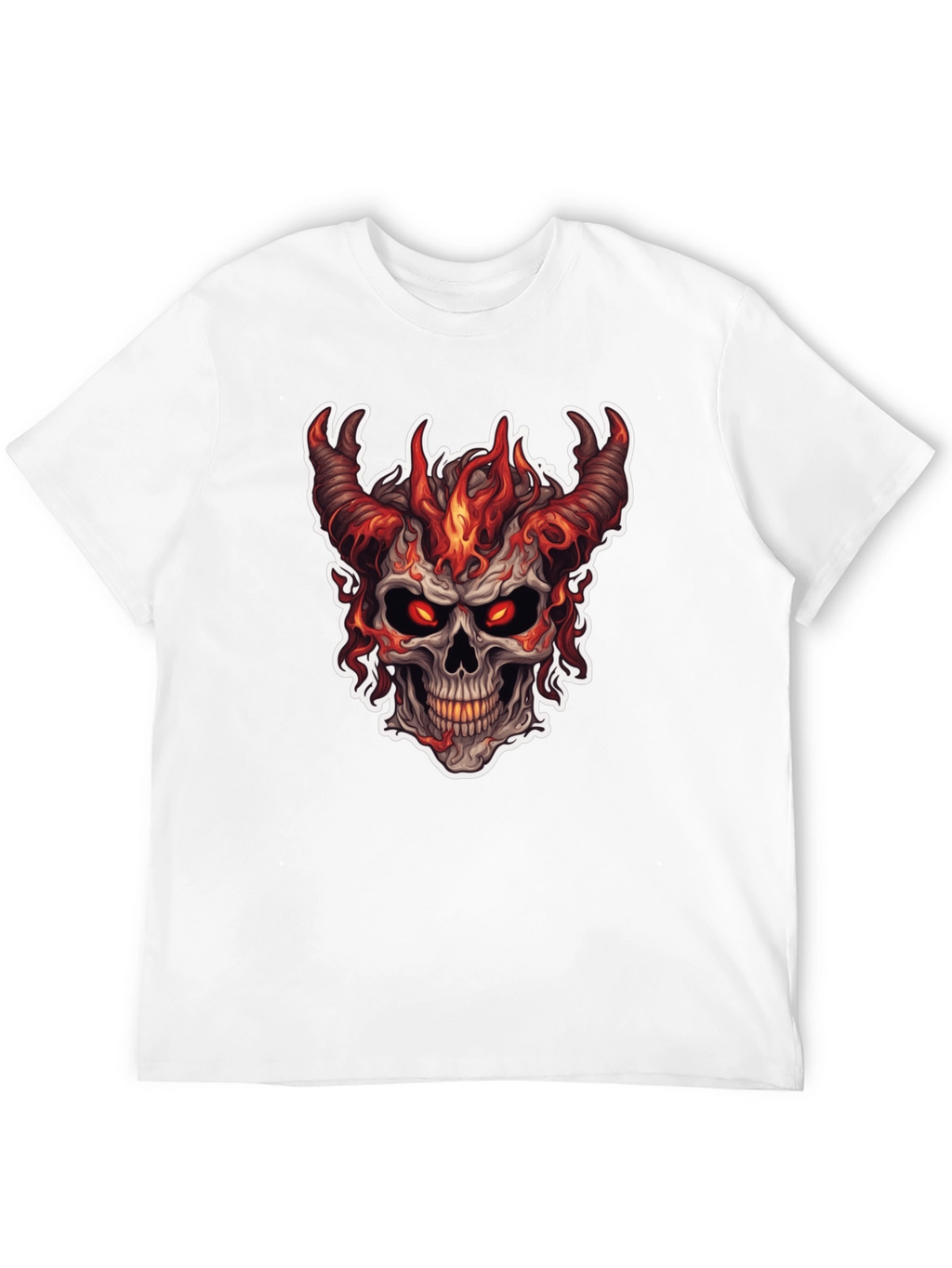 Fiery Skull Graphic T-Shirt