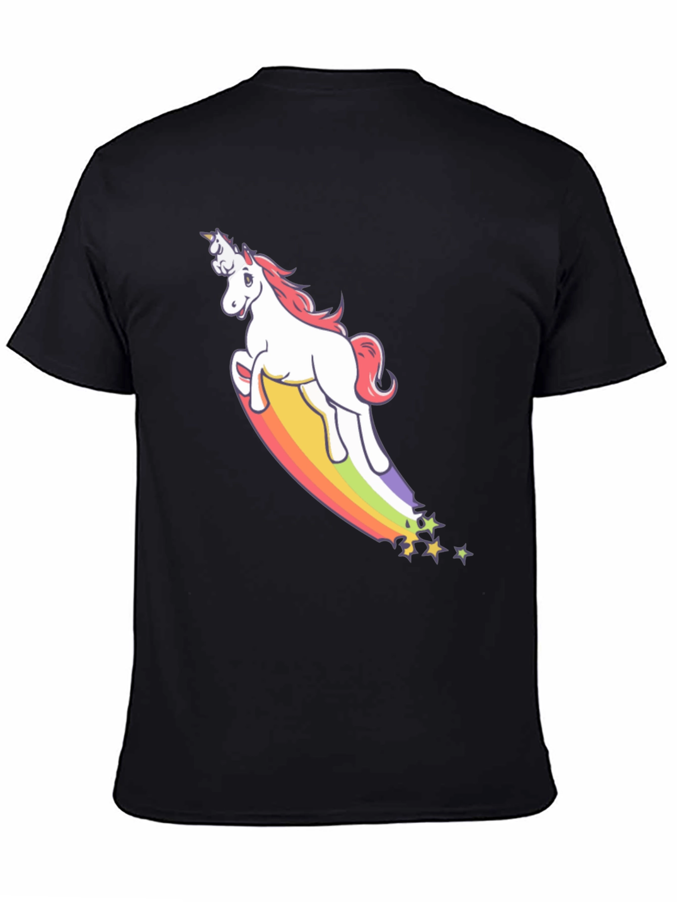 Unicorn Rainbow Graphic Tee - Black T-Shirt