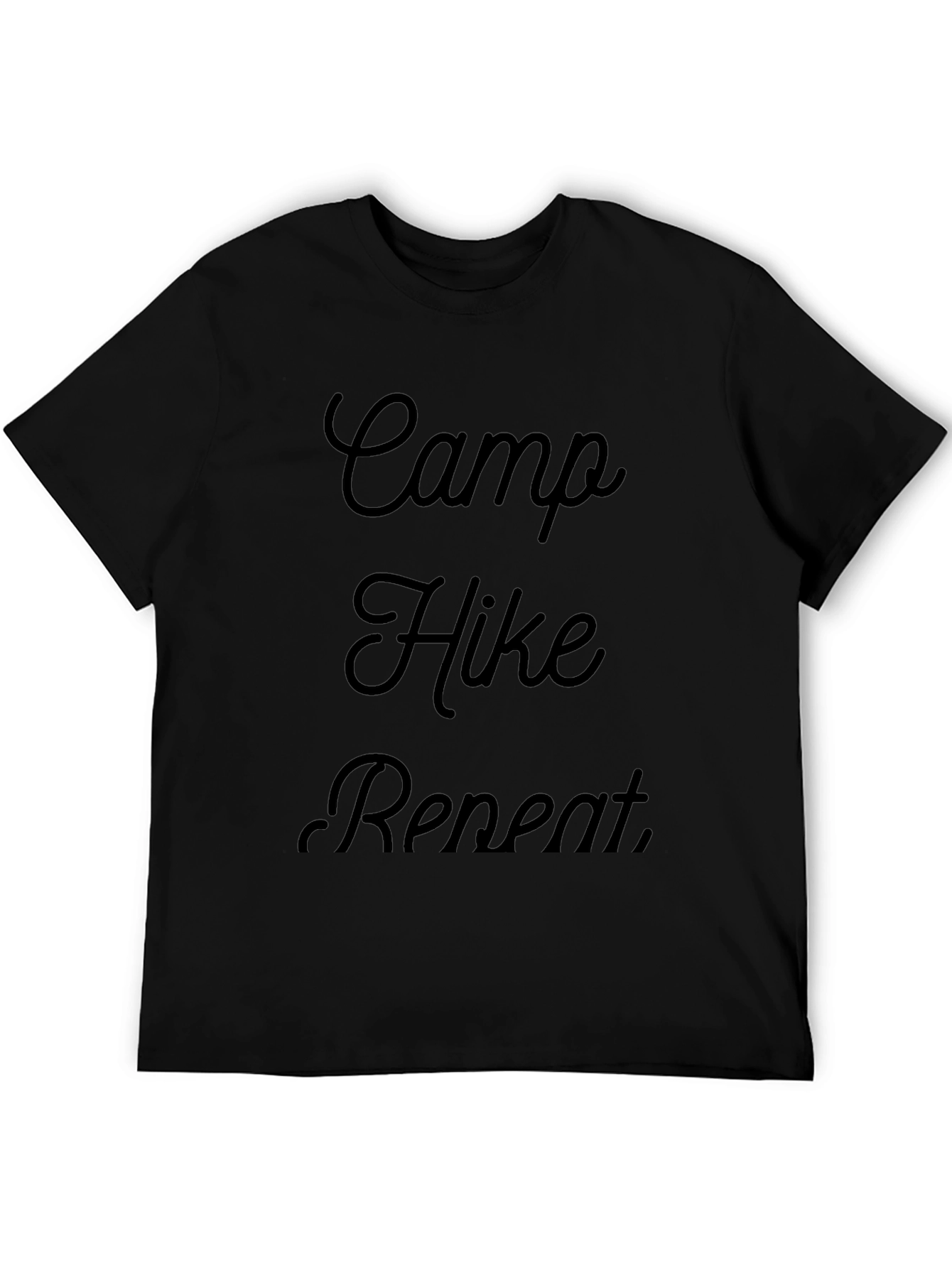 Camp Hike Repeat Black Graphic T-Shirt