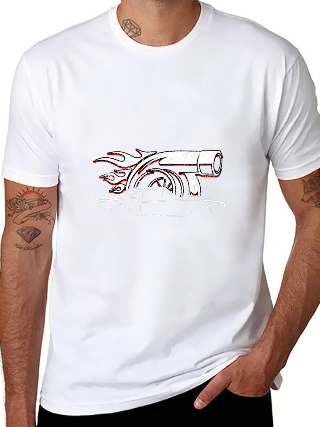 Turbo Car Graphic Black T-Shirt