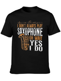 Saxophone Player Graphic T-Shirt - Black