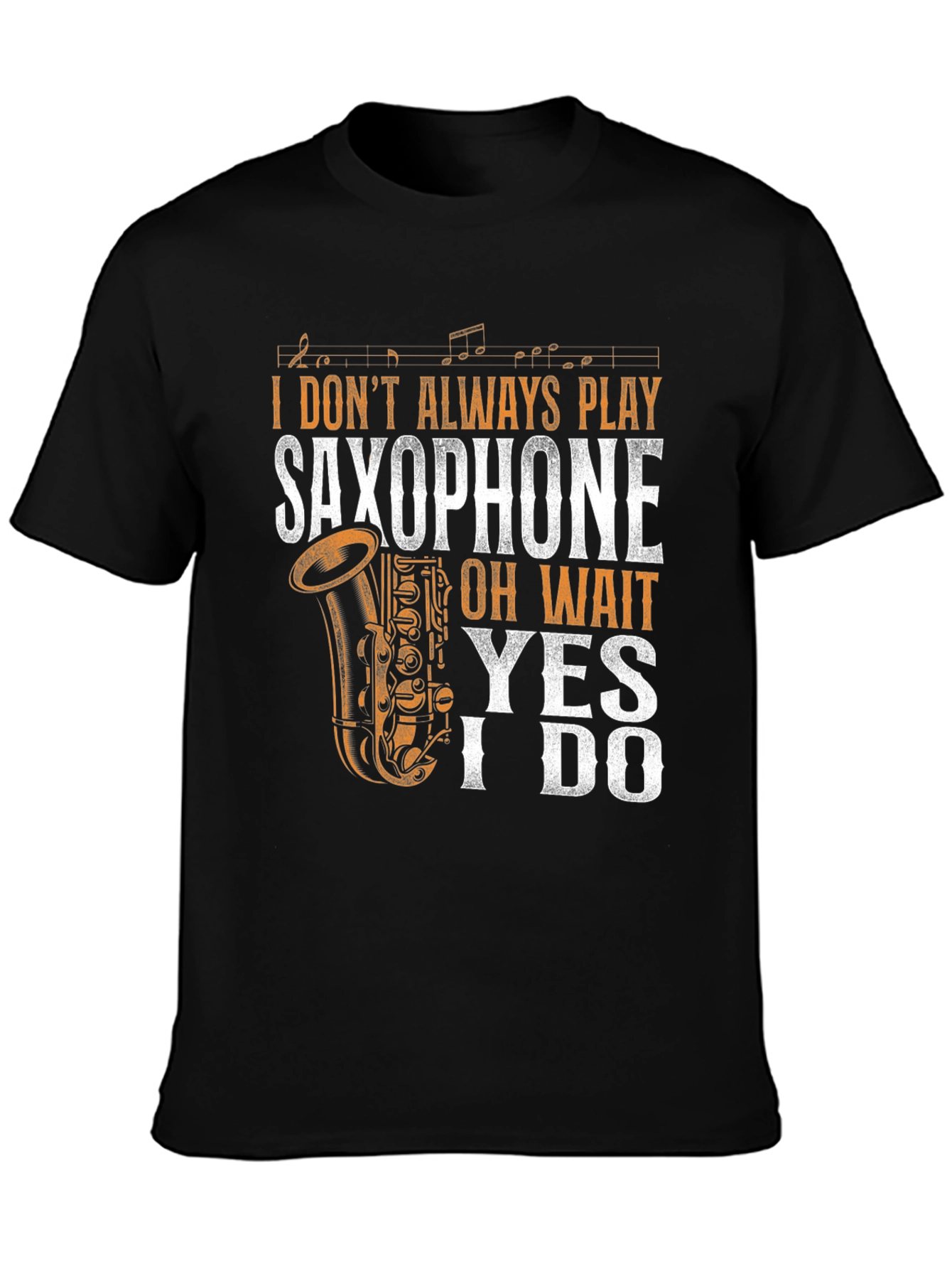 Saxophone Player Graphic T-Shirt - Black