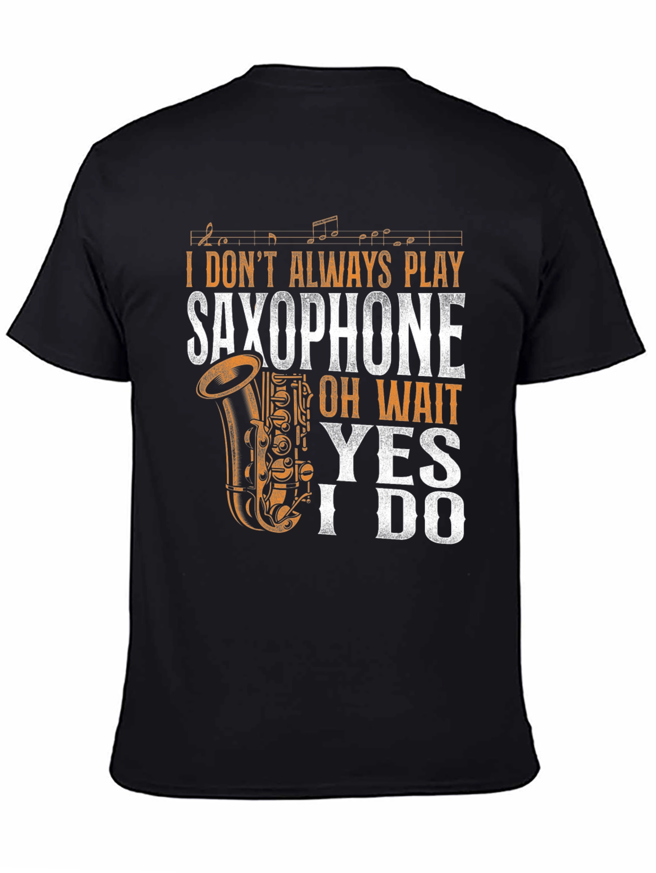 Saxophone Player Graphic T-Shirt - Black