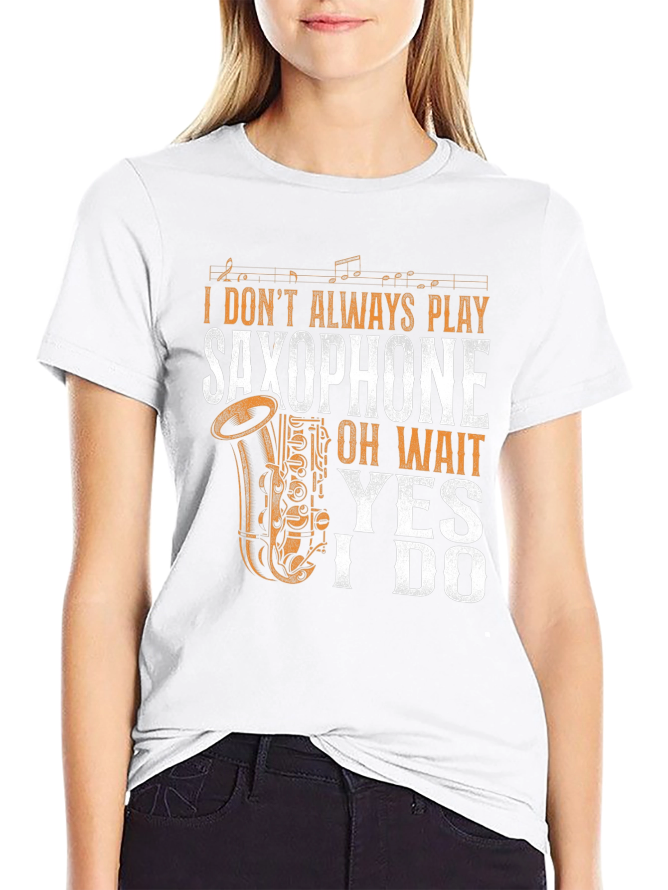 Saxophone Player Graphic T-Shirt - Black