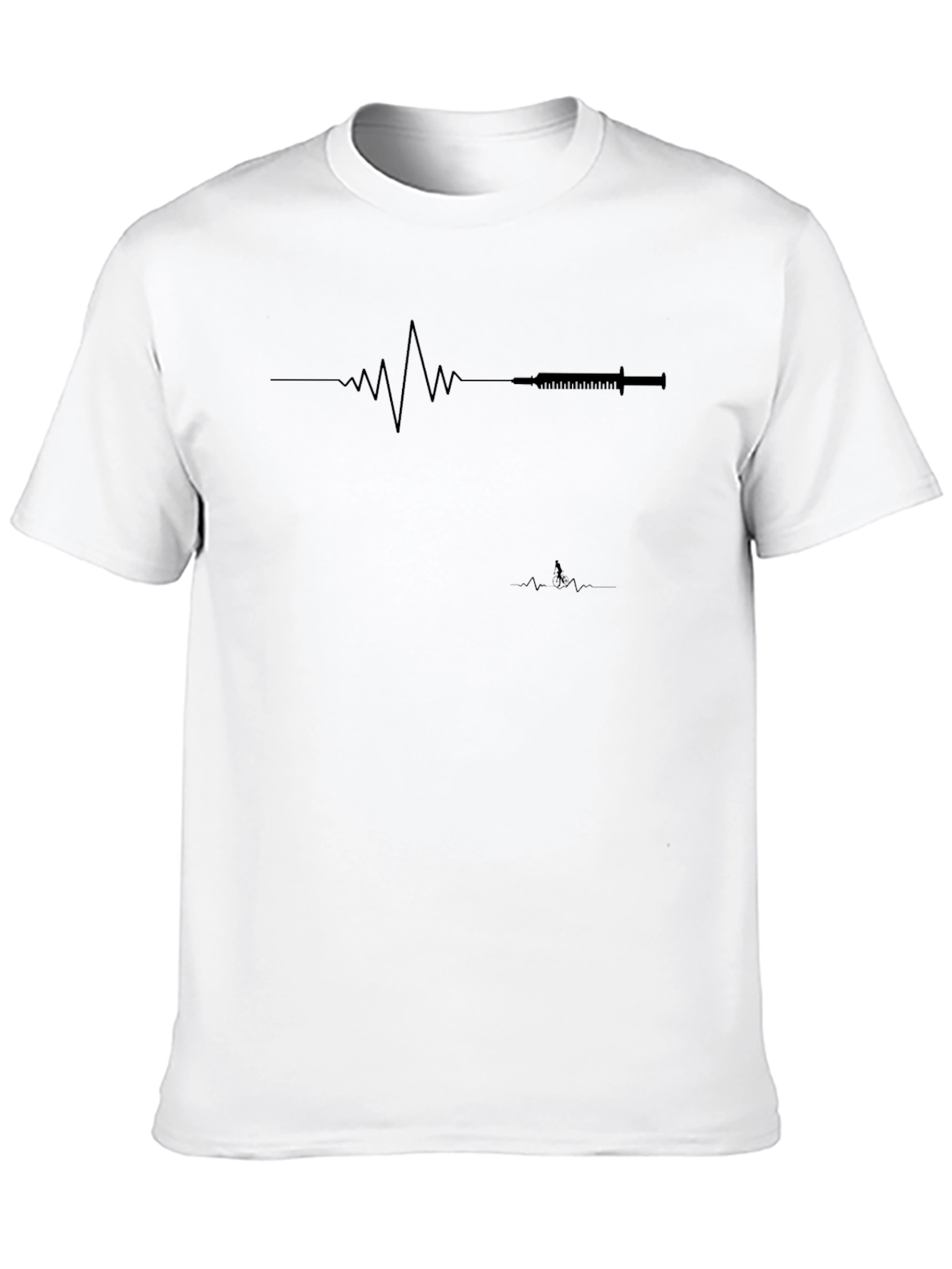 Heartbeat Syringe Graphic T-Shirt - Black