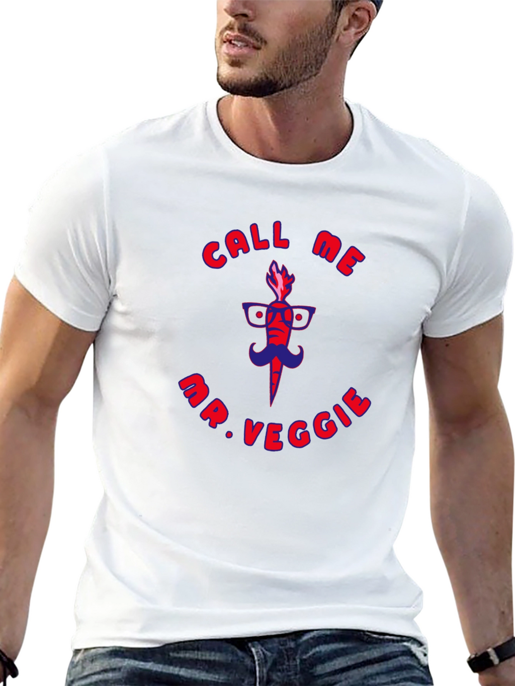Call Me Mr. Veggie Funny Graphic T-Shirt