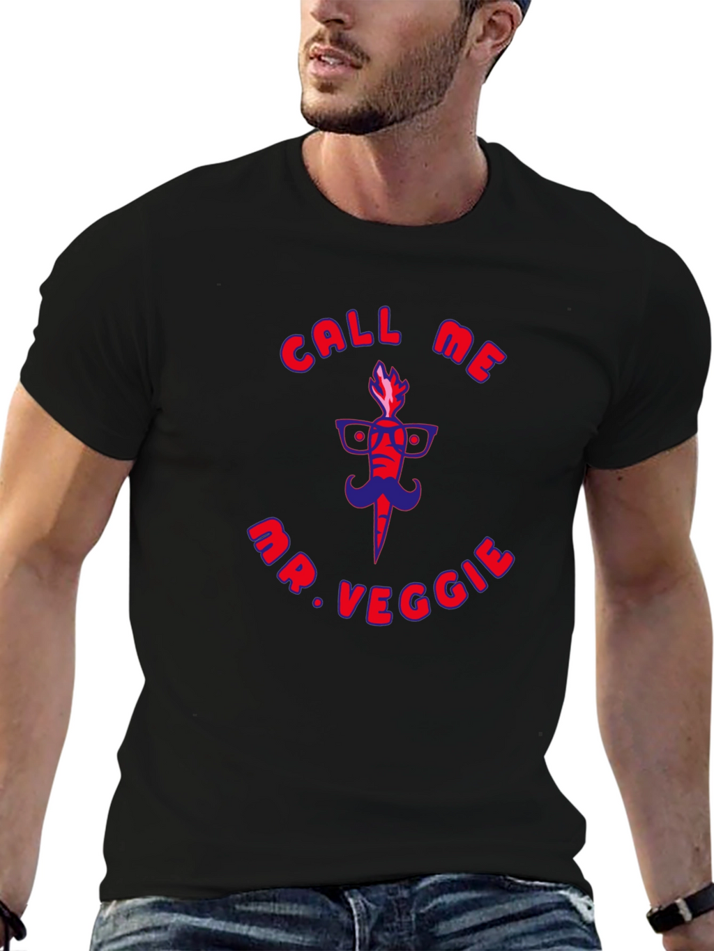 Call Me Mr. Veggie Funny Graphic T-Shirt