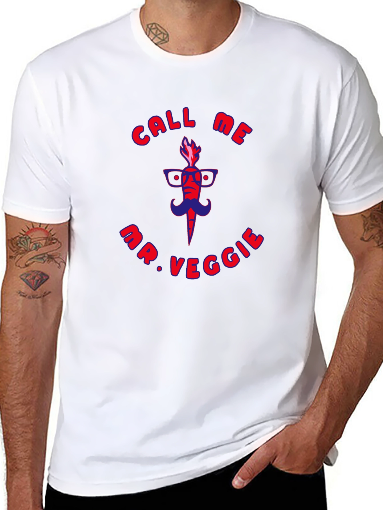 Call Me Mr. Veggie Funny Graphic T-Shirt