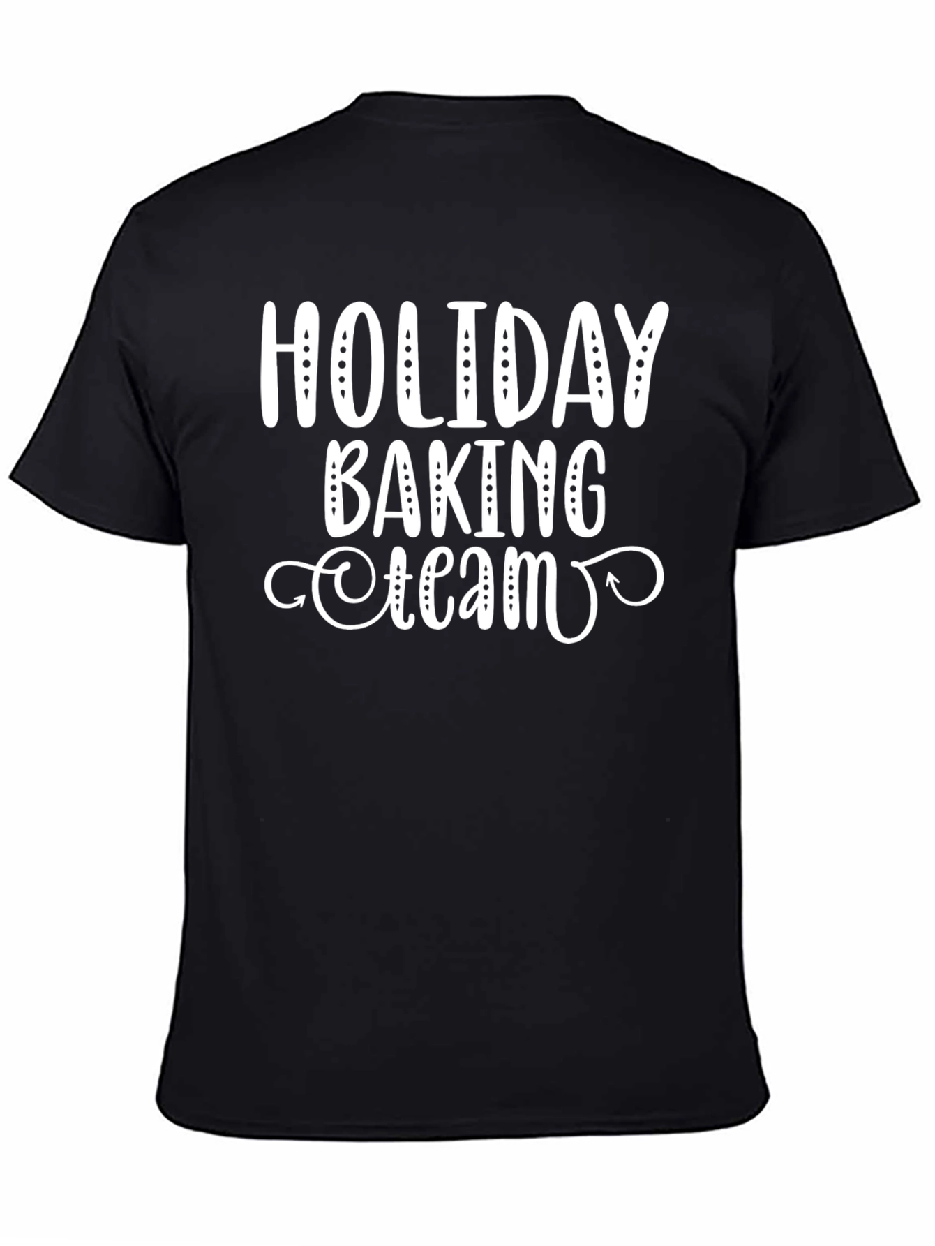 Holiday Baking Team Black Crew Neck T-Shirt