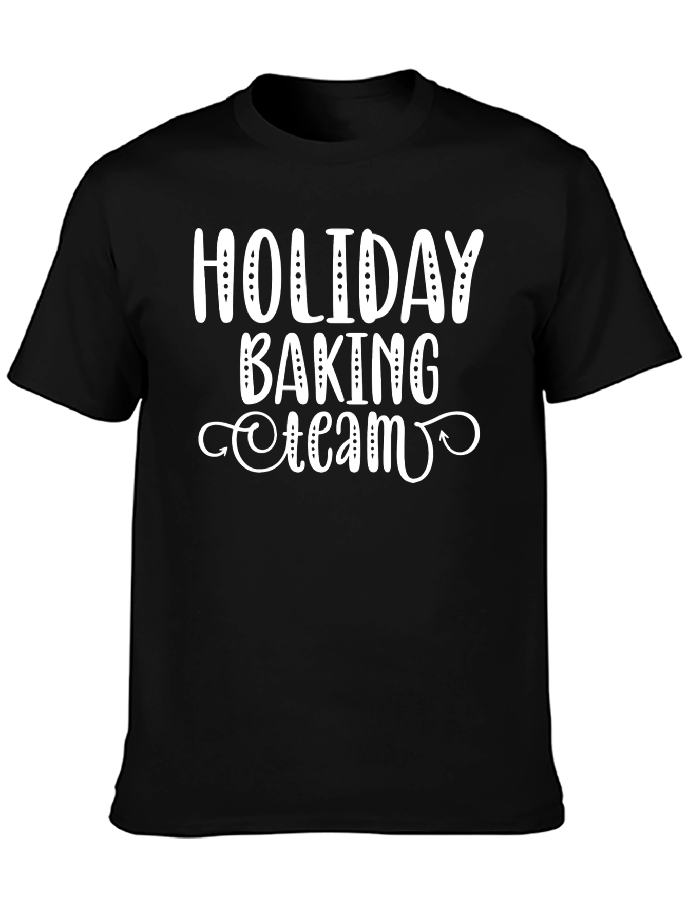 Holiday Baking Team Black Crew Neck T-Shirt