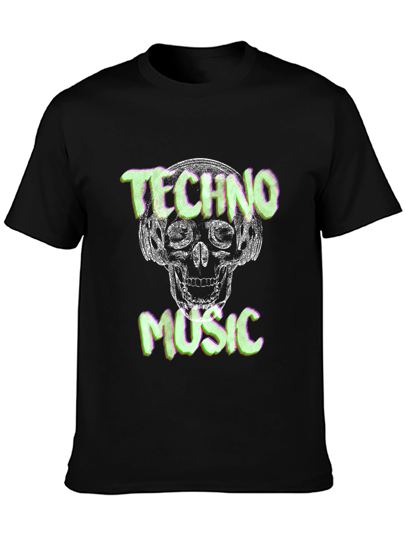 Techno Music Skull Graphic T-Shirt