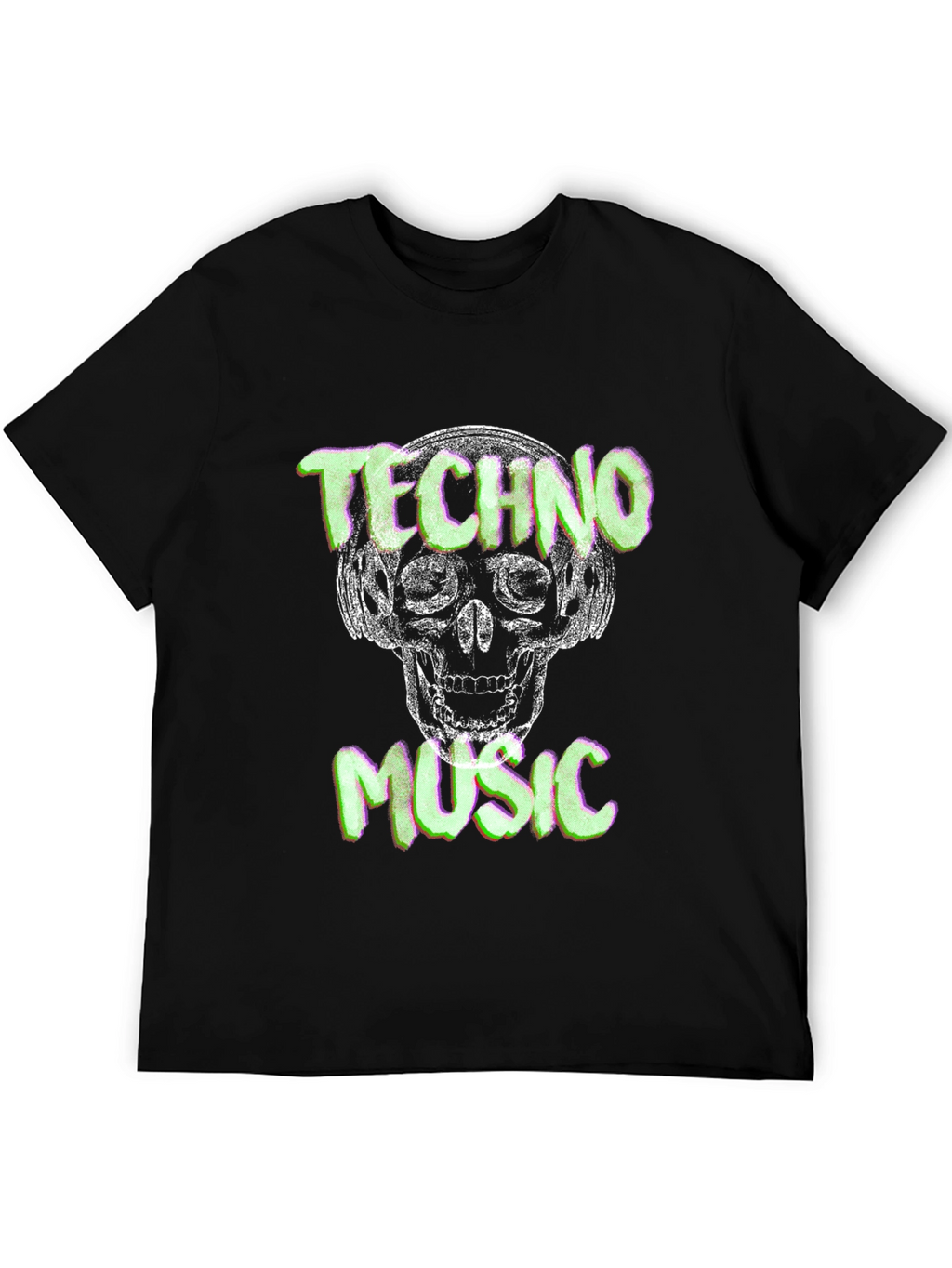 Techno Music Skull Graphic T-Shirt