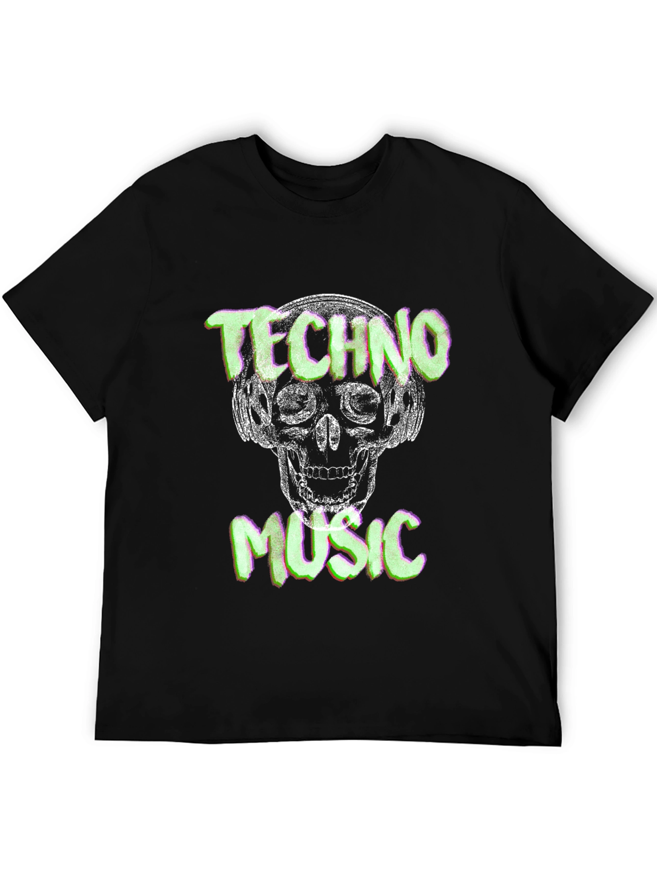 Techno Music Skull Graphic T-Shirt