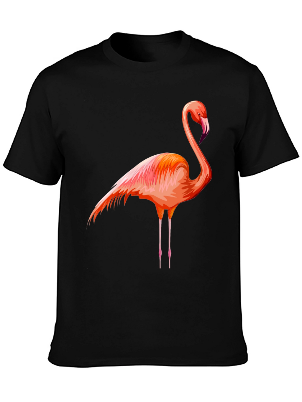 Flamingo Graphic Tee - Black Cotton Comfort
