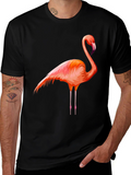 Flamingo Graphic Tee - Black Cotton Comfort