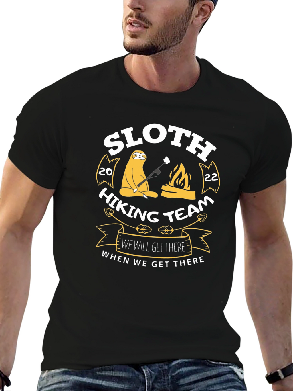Sloth Hiking Team T-Shirt - Funny Graphic Tee