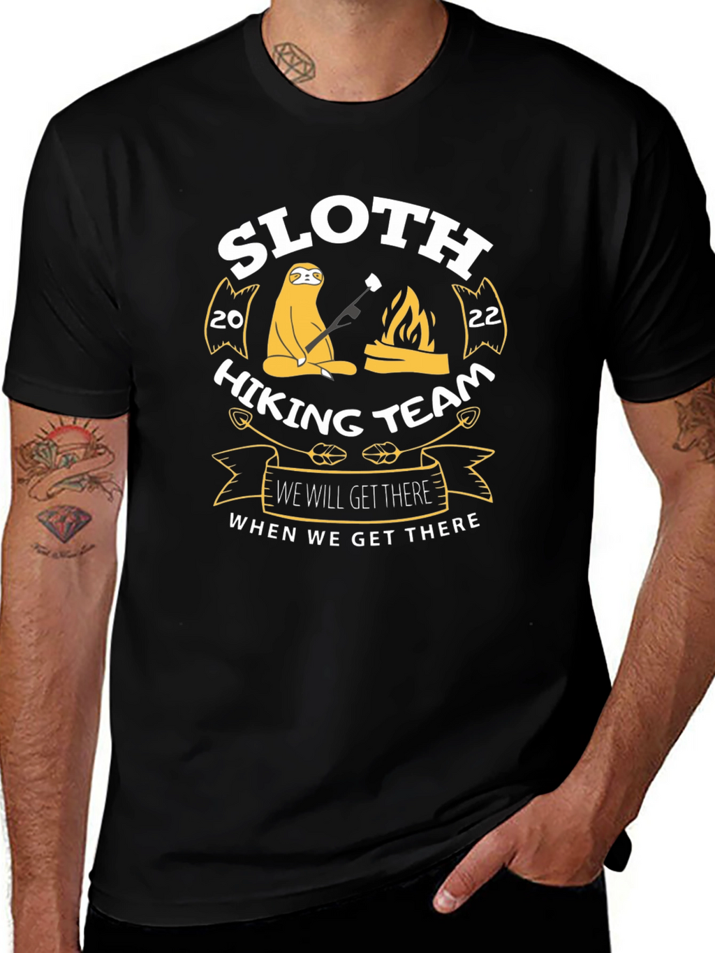 Sloth Hiking Team T-Shirt - Funny Graphic Tee