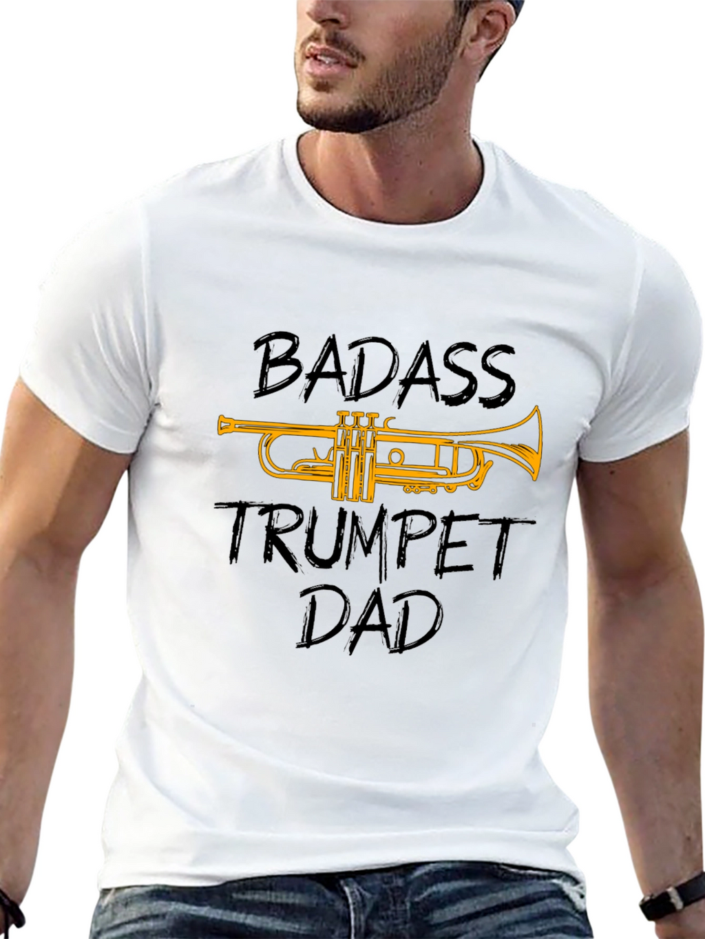 Badass Trumpet Dad Graphic T-Shirt