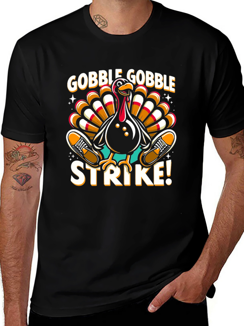 Gobble Gobble Strike Bowling Turkey T-Shirt