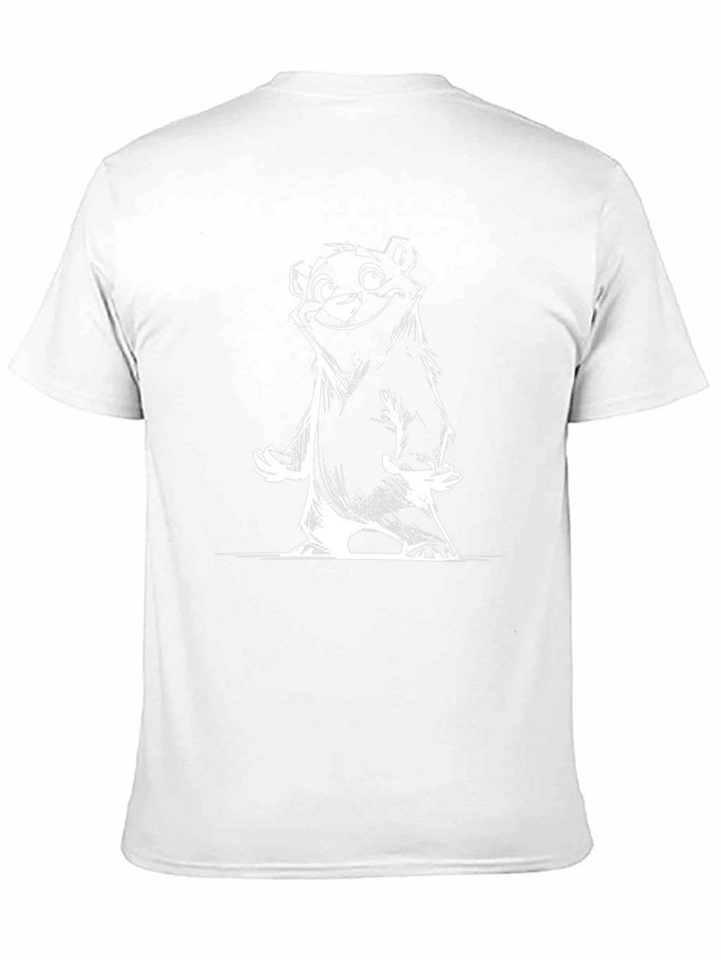 Black T-Shirt with Cartoon Bear Print