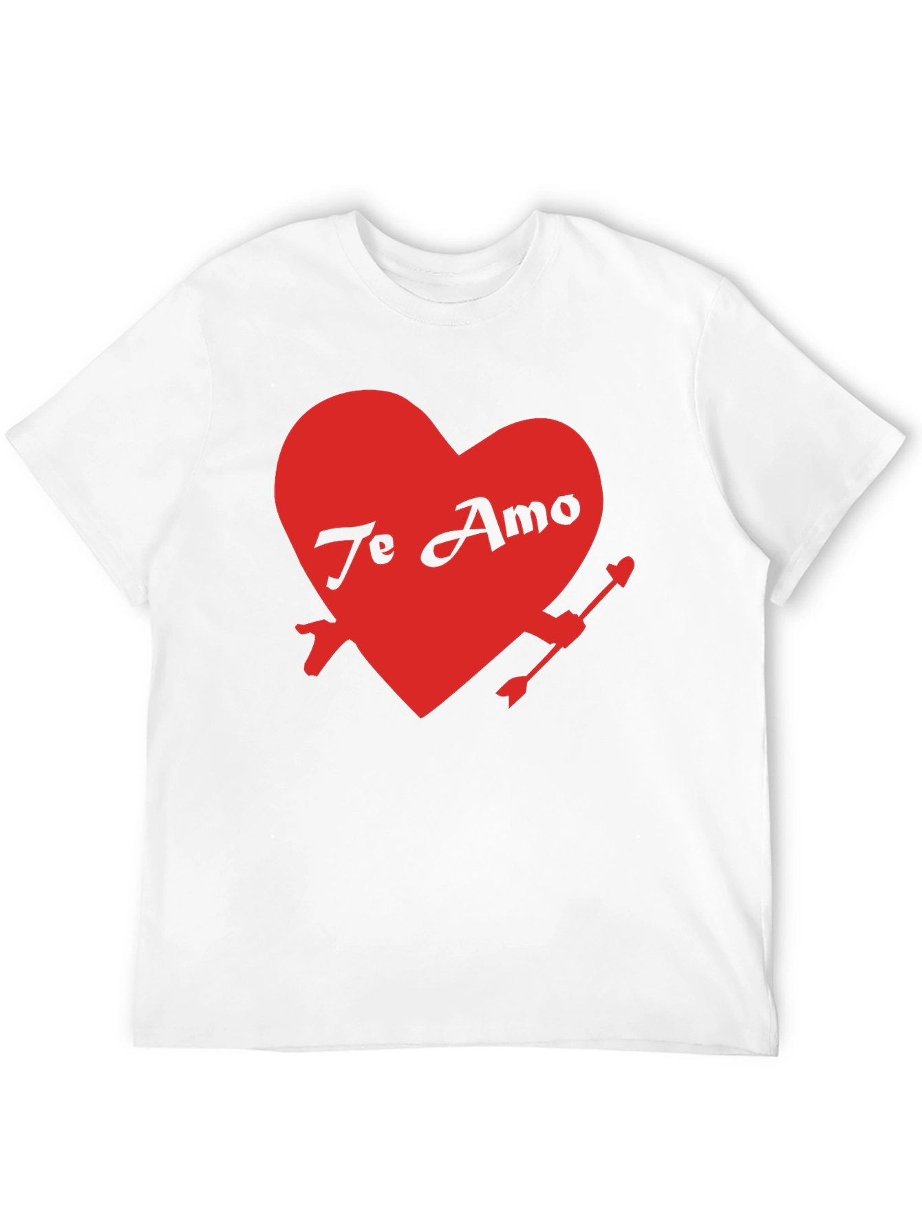 Te Amo Heart Valentines Day Black T-Shirt