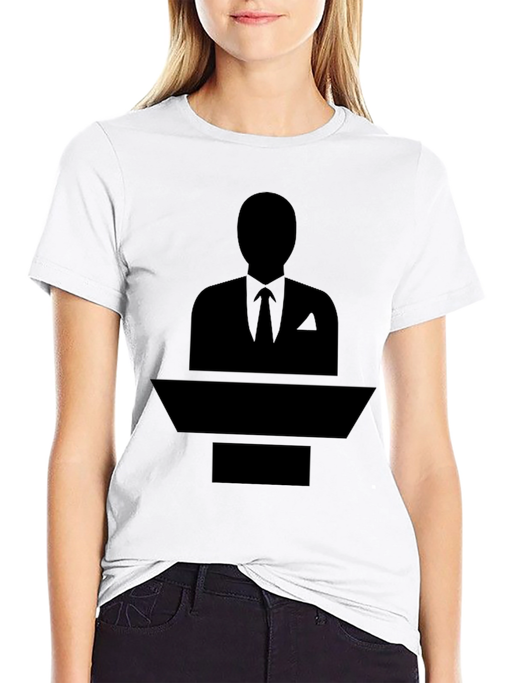 Black Silhouette Suit T-Shirt