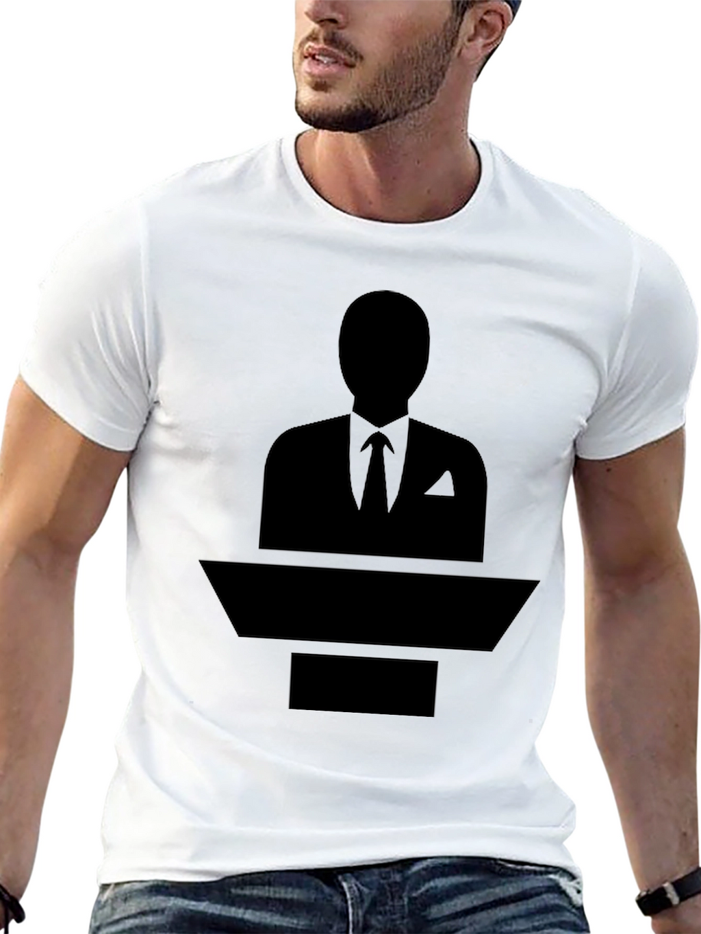 Black Silhouette Suit T-Shirt