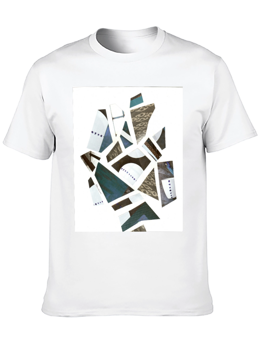 Abstract Geometric Collage Tee - Modern Art Shirt