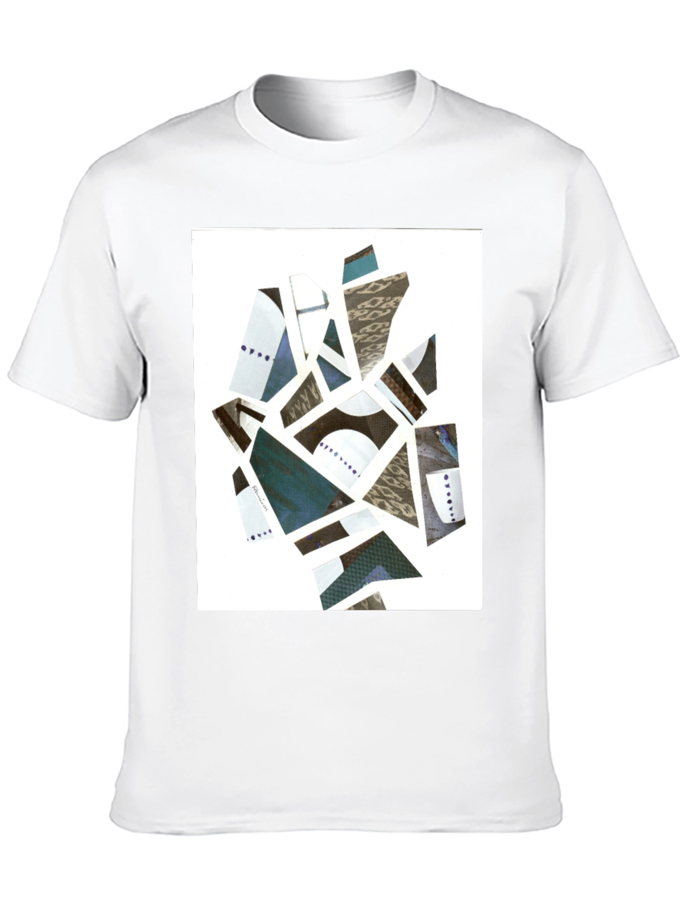 Abstract Geometric Collage Tee - Modern Art Shirt