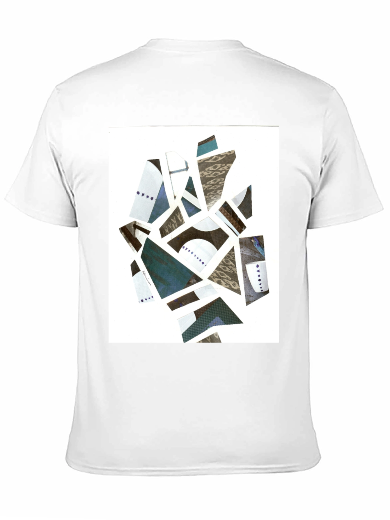 Abstract Geometric Collage Tee - Modern Art Shirt