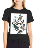 Abstract Geometric Collage Tee - Modern Art Shirt