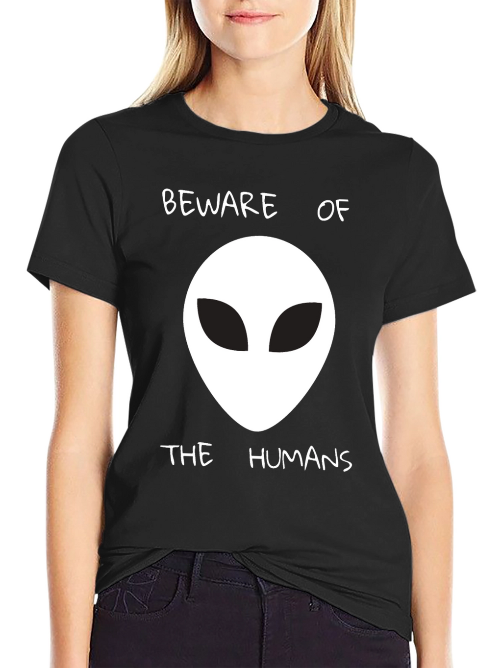 Beware of the Humans Alien Graphic T-Shirt