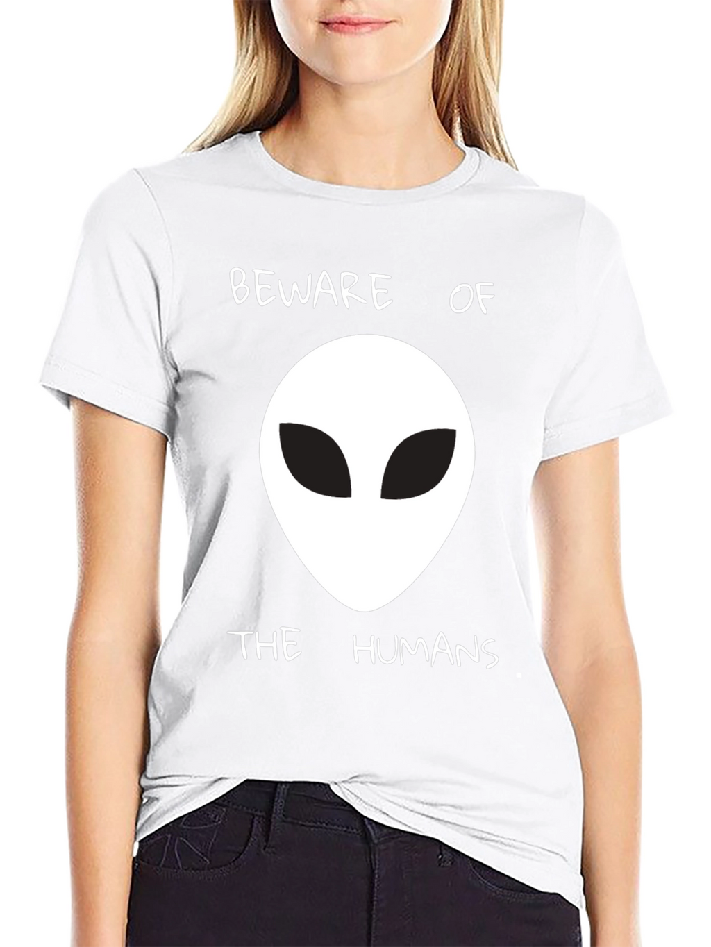 Beware of the Humans Alien Graphic T-Shirt